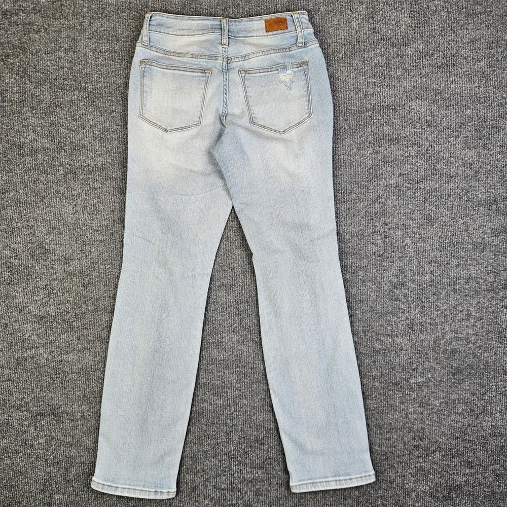 Judy Blue Boyfriend Fit Jeans Women's 0/ 24 Distressed Denim Light Wash Mid Rise - Picture 7 of 10